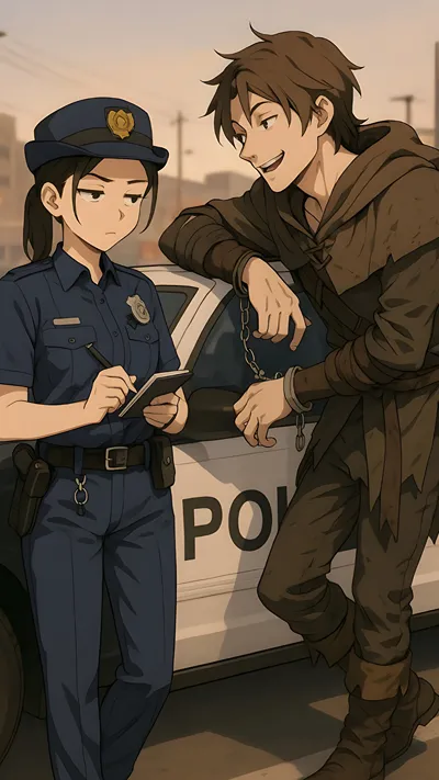 Anime, annoying police girl and teaser thieve boy