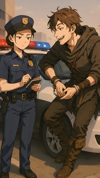 Anime, annoying police girl and teaser thieve boy