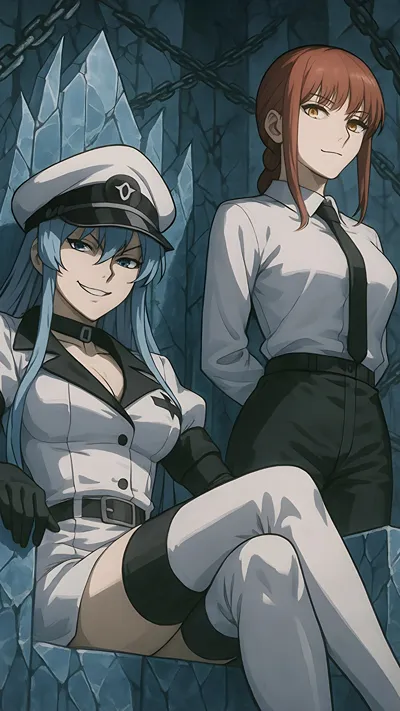 Badass Esdeath x making anime crossover fanart
