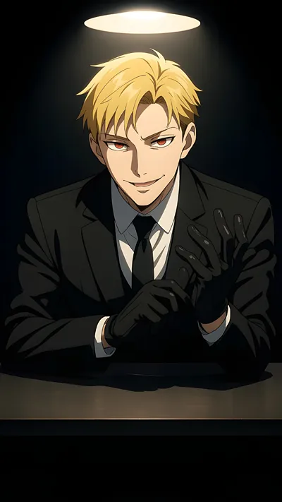 Anime fan art of loidloid (from spy x family) but his villain