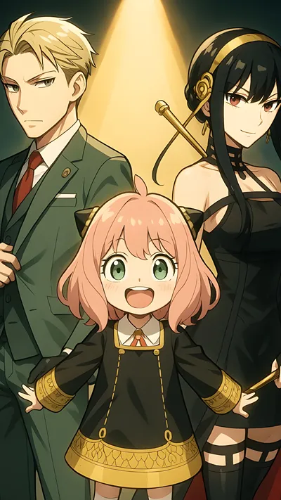 Anime fan art of loid ,Anya and yor (spy x family) 