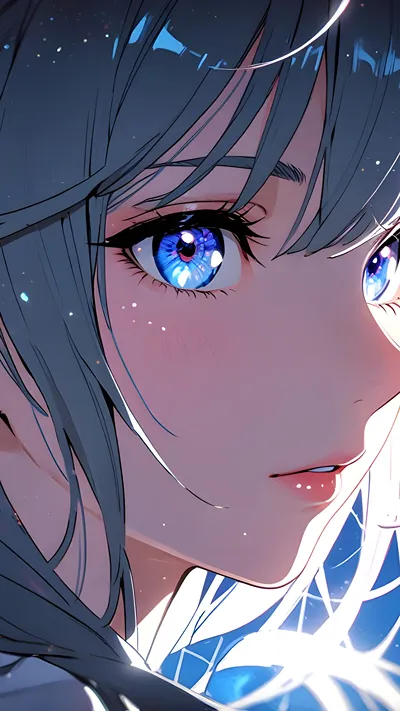 Anime girl eyes in detailed