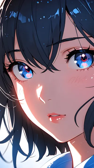 Anime girl eyes in detailed 