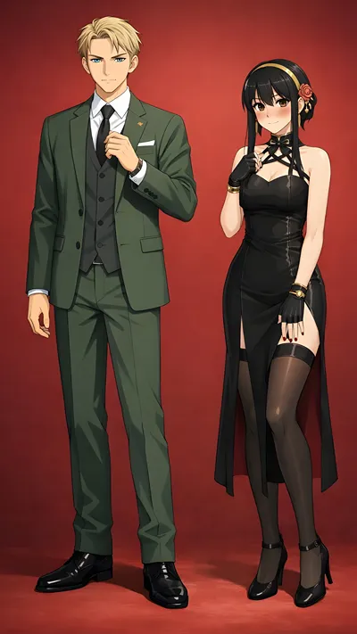 Anime swap clothes challenge of loid and yor