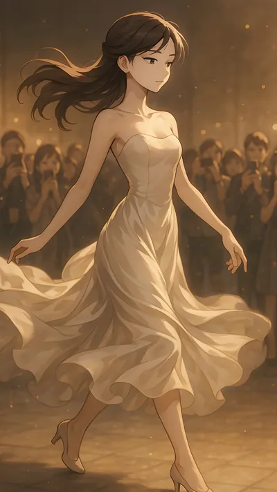 Anime girl in beautiful dress