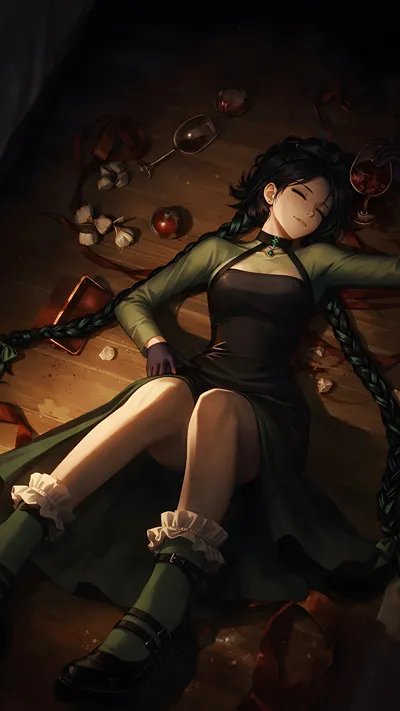 Anime girl with Fallen Jade Serenity Ai