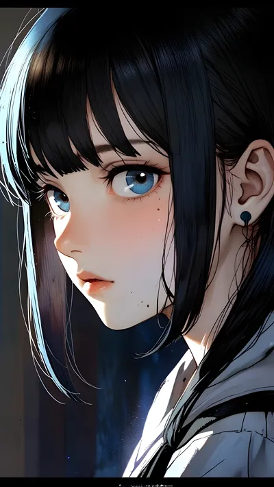 Blue eyes bobcut anime ai 