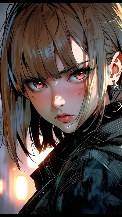 Intense amber eyes anime ai 