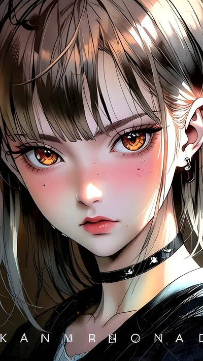 Intense amber eyes  anime ai 