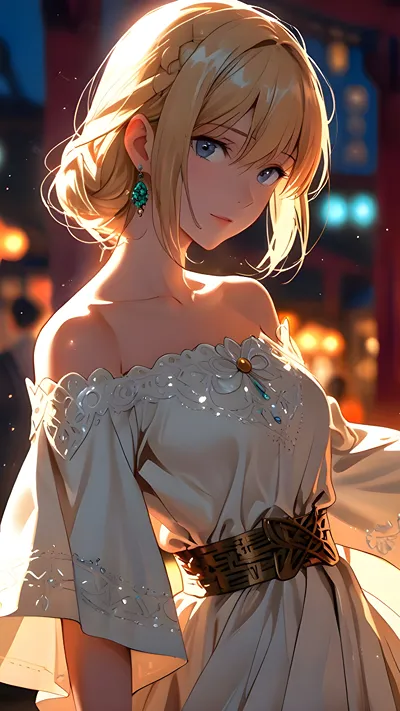 Girl Golden Hour in Russian Dress