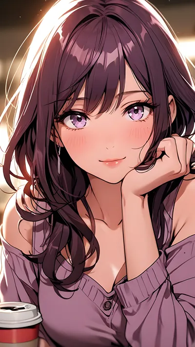 Girl in Lavender Evening Glow