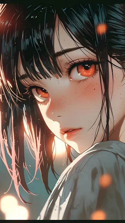 Anime girl in warm weather