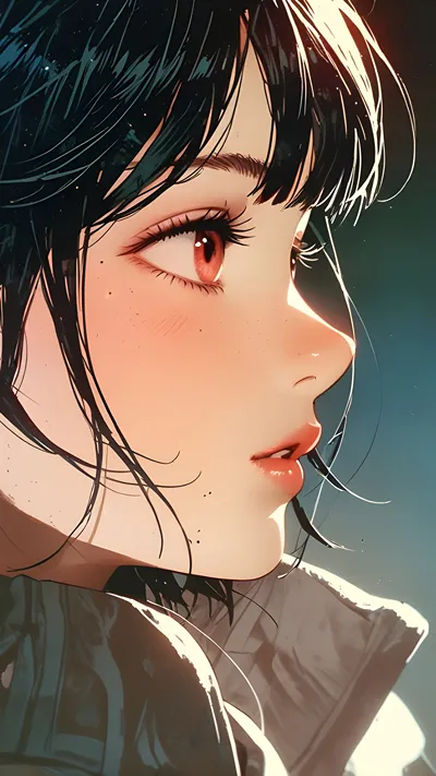 Anime girl in warm weather