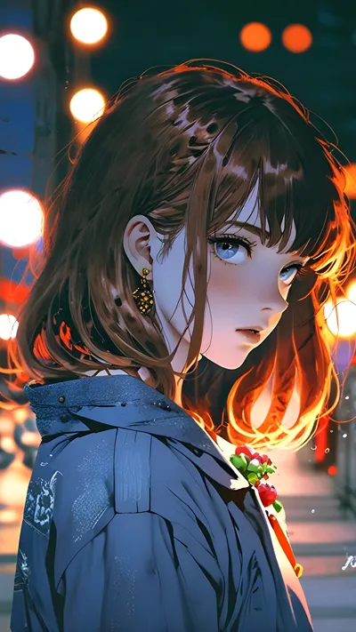 Anime girl in warm weather