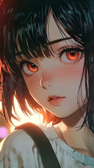 Anime girl in warm weather