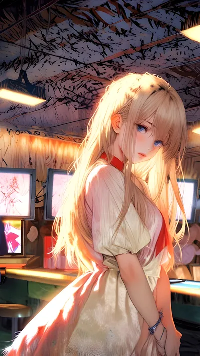 Anime girl wearing a Russian dress AI