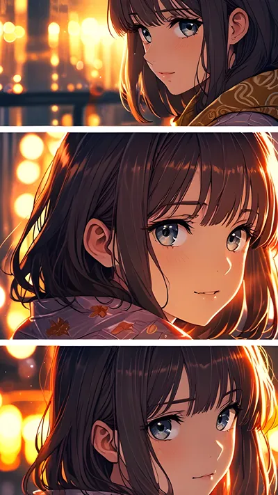 Beautiful anime girl scene in panel AI