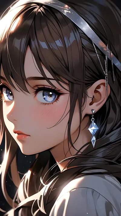 Anime beautiful girl with beautiful hair ai