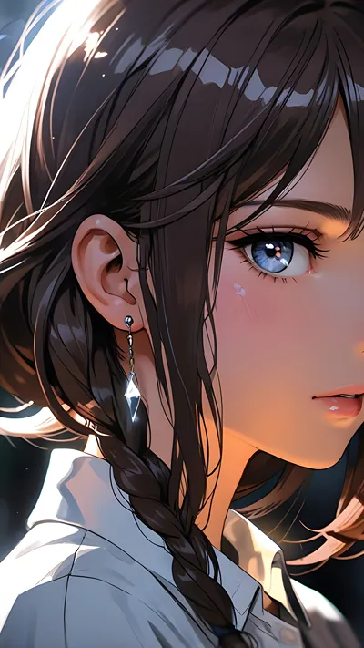 Anime beautiful girl with beautiful hair ai