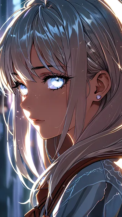 Anime beautiful girl with attractive eyes ai