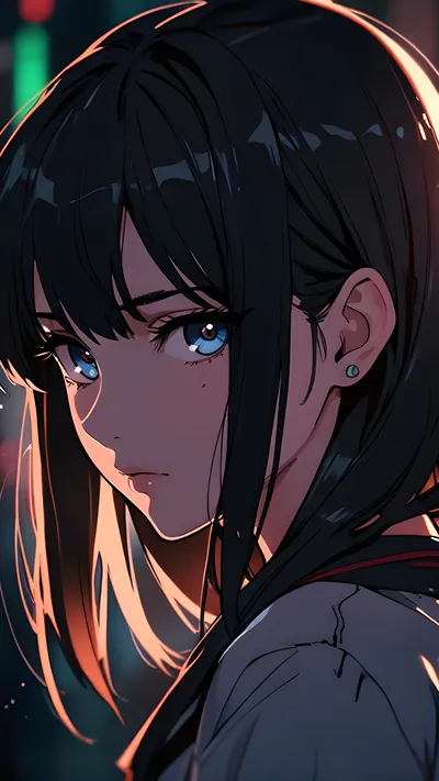 Animebe beautiful girl with attractive eyes ai