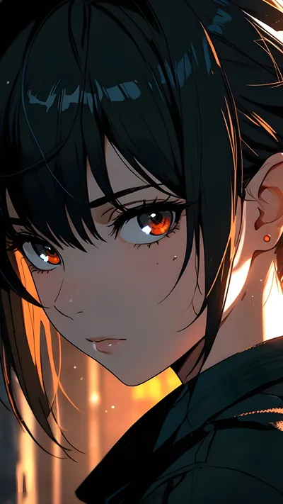 Anime girl with red eyes ai