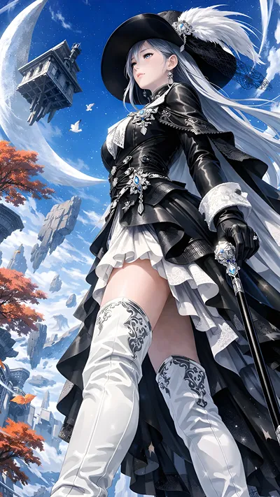 Anime girl in a alpha clothes style