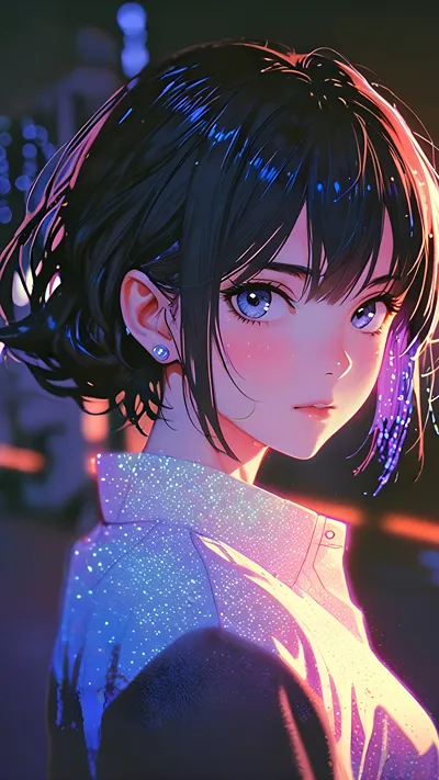 Anime girl with blue ray Light ai