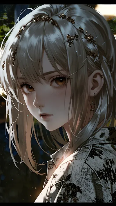 Anime girl with a beautiful looks ai