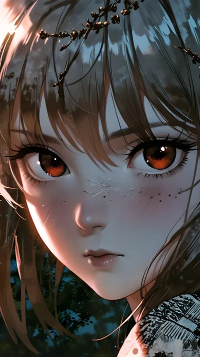 Anime beautifull girl with pretty hair ai