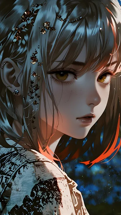 Anime beautifull Girl with pretty hair ai