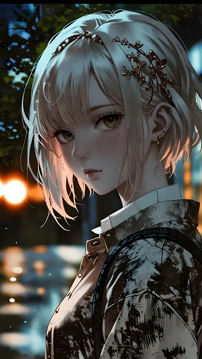 Anime beautifull girl with pretty hair ai