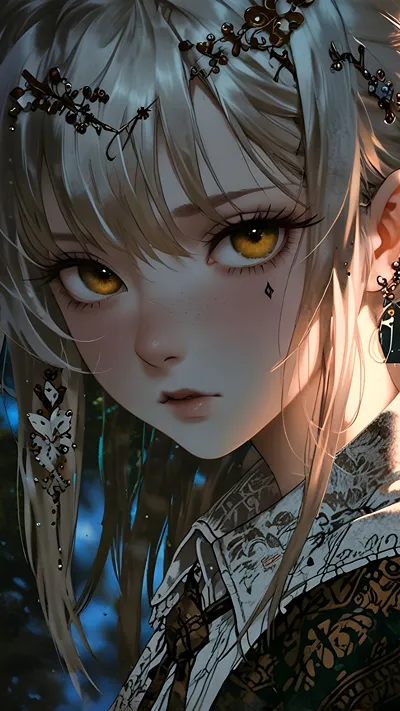 Anime Beautifull girl with pretty hair ai