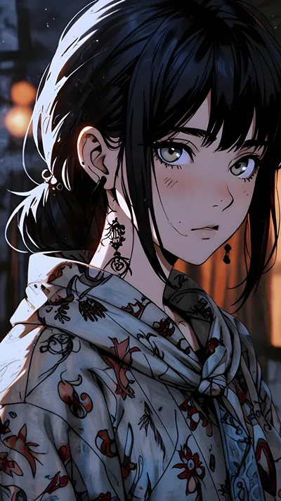 Anime girl wearing her cultural dress