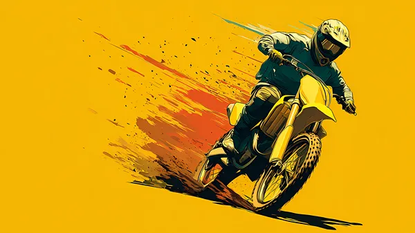 Minimal motocross illustration