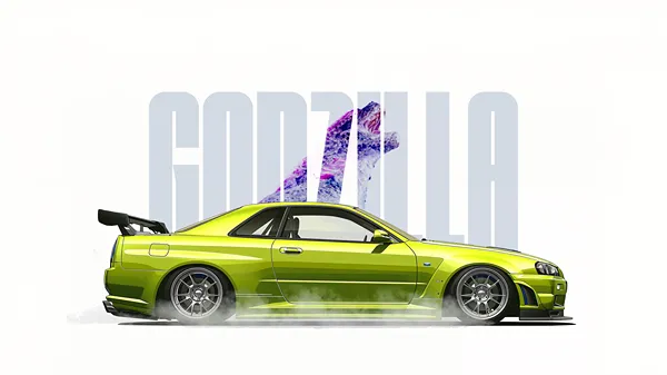 Sideprofile Nissan Skyline GTR R34 widebody kit 