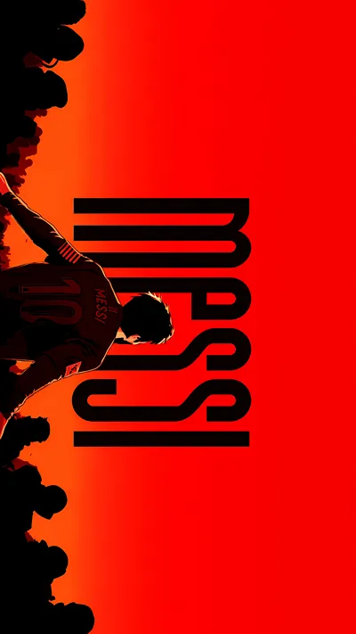 Lionel Messi red background illustration