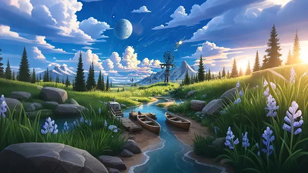 Dreamscape Valley Landscape🏕️-Where Stars Touch the Earth