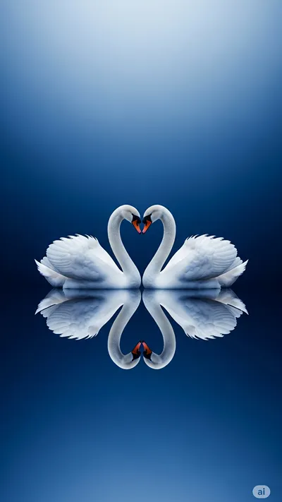 Swans couple wallpaper pack