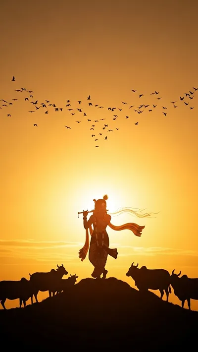 Little krishna silheuto style