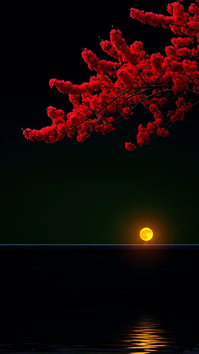 Flower in the Moon light shines fine