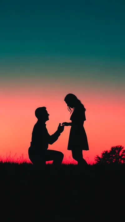 Couple sihuetoo style illustration