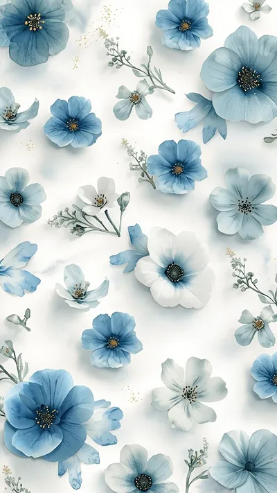 Watercolor-style flower wallpaper