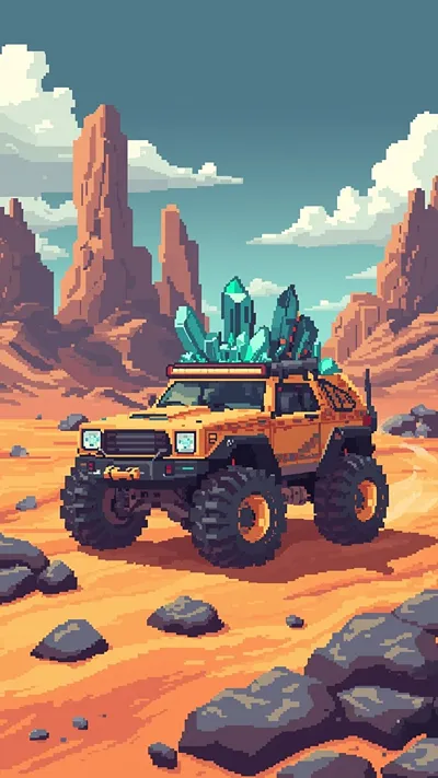 Retro 16-bit pixel-art