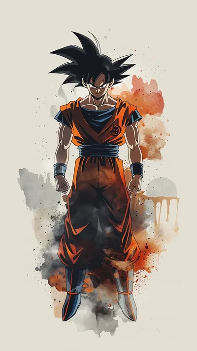 Goku  Watercolor Cinematic Anime Art wallpaper