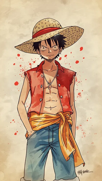 Monkey Luffy Watercolor Wallpaper