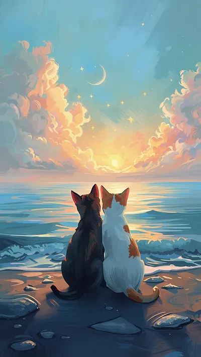 Laughing Cats Wallpaper