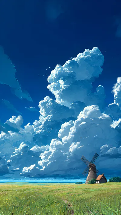 A lone windmill Wallpaper