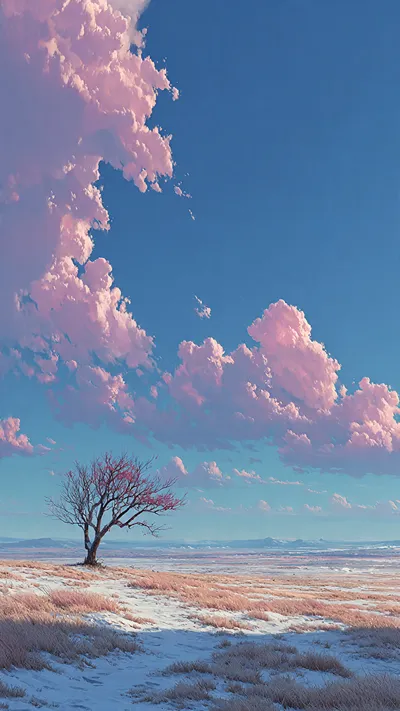 Single leafless tree wallpaper