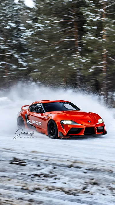 Snow drifting toyota Supra